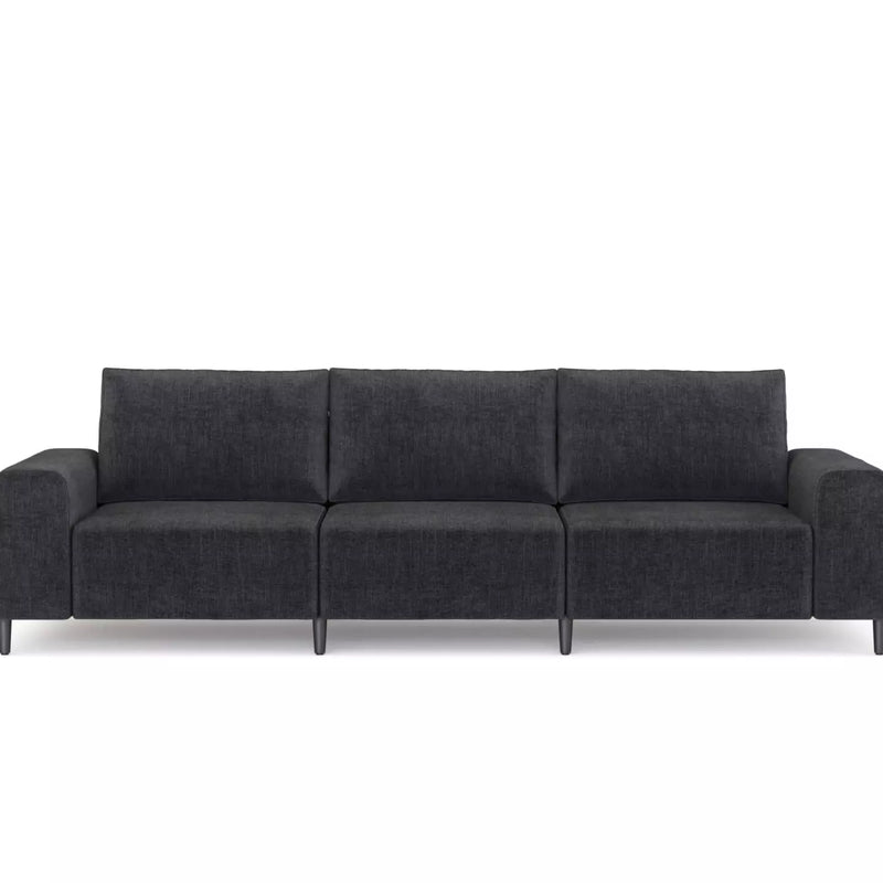 Morgan Soffa Mörkgrå linne, 3 sits