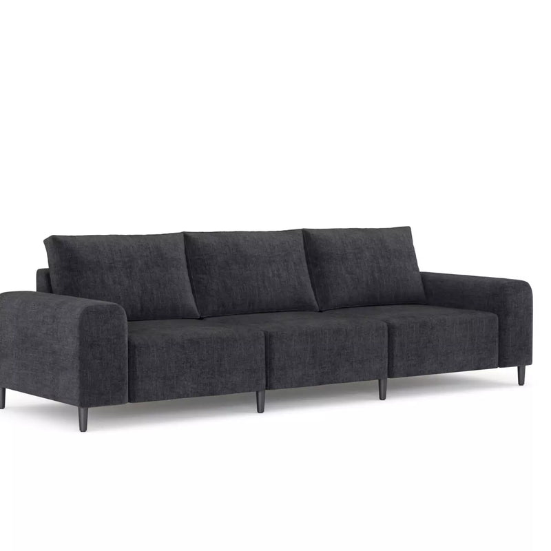 Morgan Soffa Mörkgrå linne, 3 sits