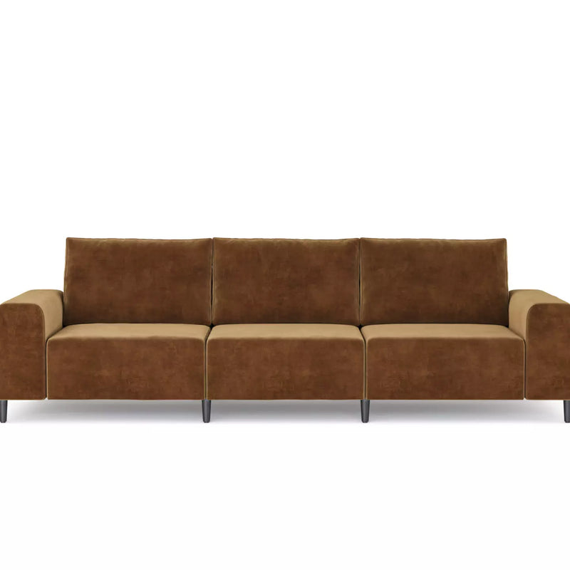 Morgan Soffa Brun sammet, 3 sits