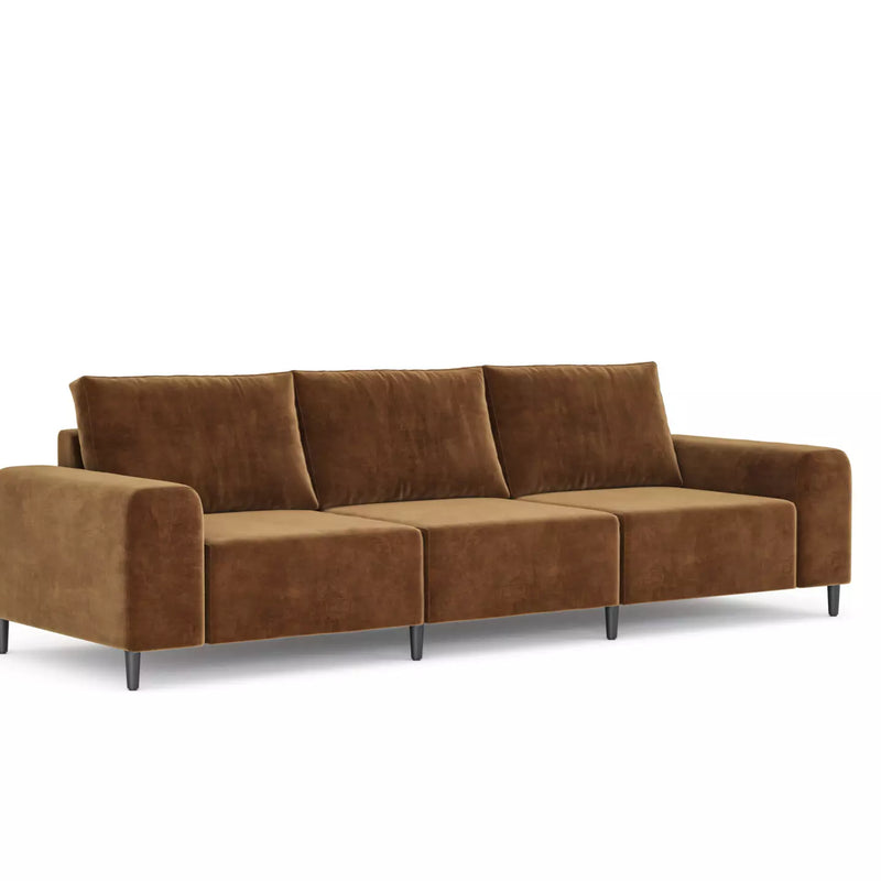 Morgan Soffa Brun sammet, 3 sits