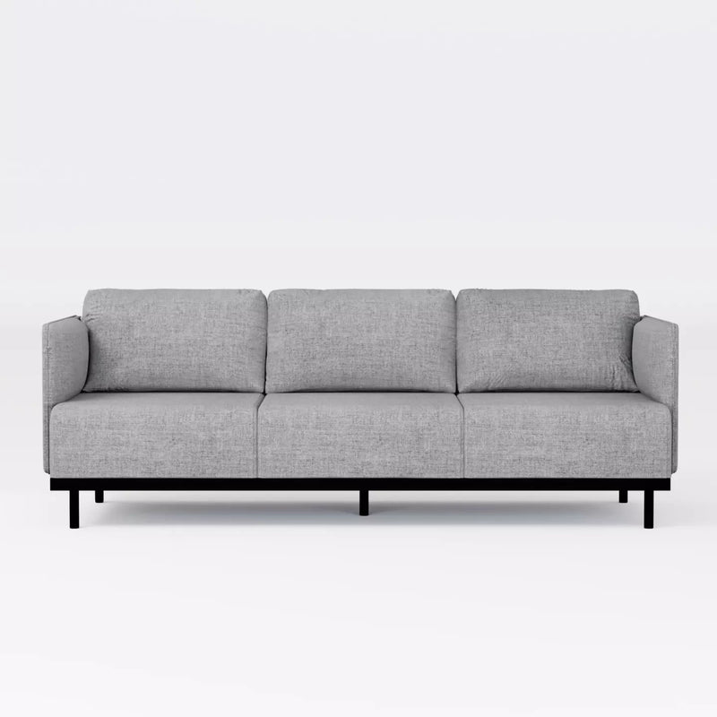 Matte Soffa Ljusgrå linne, 3 sits