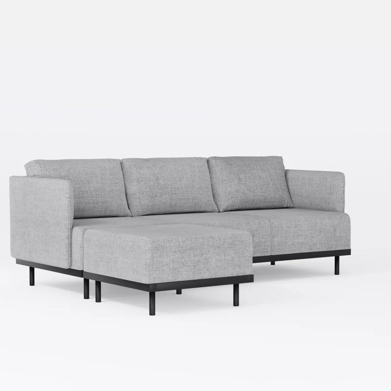 Matte Soffa Ljusgrå linne, Hörnsoffa
