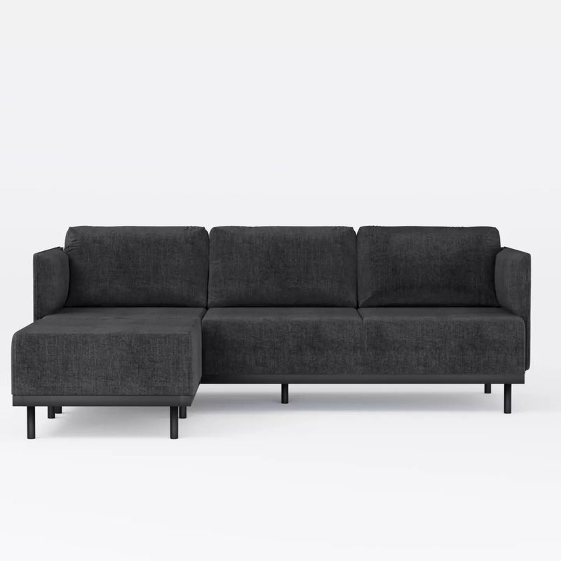 Matte Soffa Mörkgrå linne, Hörnsoffa